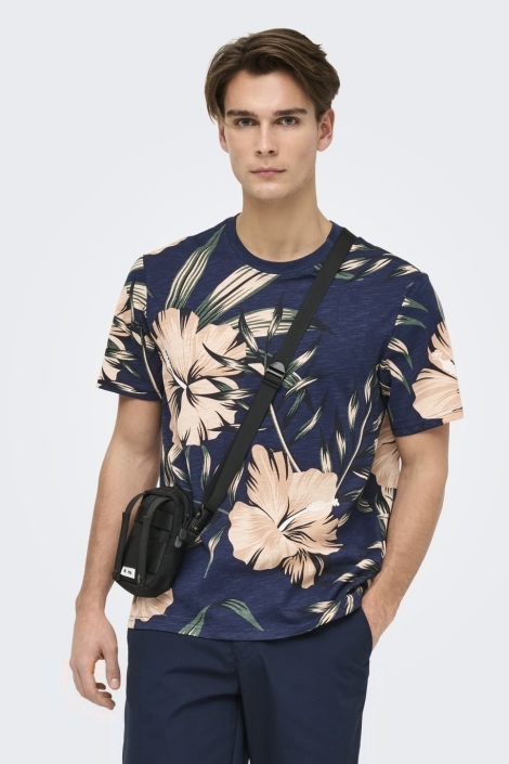 Only & Sons onsklop reg ss floral tee noos